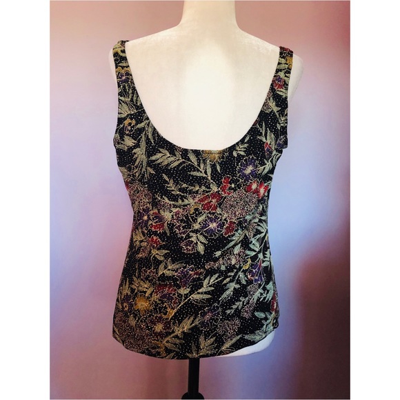 Alex evenings vintage floral sparkle cami blouse - Picture 5 of 5
